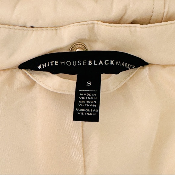 White House Black Market Peplum Puffer Cream Ivory White Jacket WHBM Sz Small - Picture 10 of 11